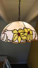 Tifany Hanglamp met Bloemmotief 45cm soorsnede, Ophalen, Tifany, Zo goed als nieuw, Glas