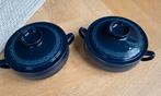 Blauwe dekschaal, 2 stuks, porselein., Huis en Inrichting, Keuken | Potten en Pannen, Ophalen of Verzenden, Zo goed als nieuw