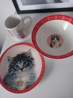 Schattig servies met katten, Huis en Inrichting, Keuken | Servies, Zo goed als nieuw, Ophalen