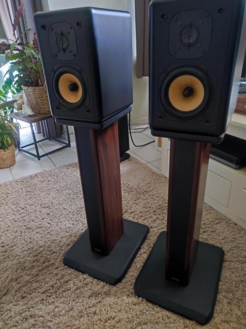 JM Lab (Focal) PS2-1 top hifi monitors met stands.., Audio, Tv en Foto, Luidsprekers, Zo goed als nieuw, Front, Rear of Stereo speakers