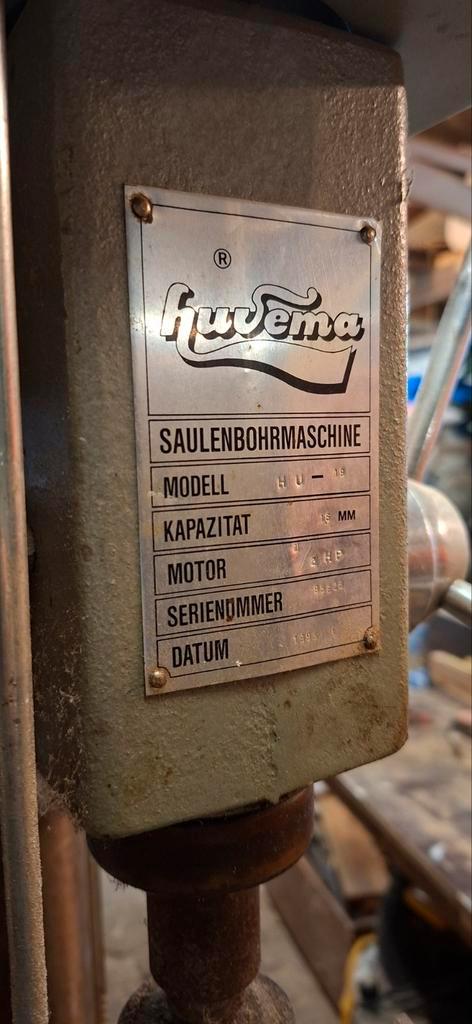 Huvema HU-18 Kolomboormachine, Doe-het-zelf en Verbouw, Gereedschap | Boormachines, Gebruikt, Kolomboormachine, 600 watt of meer