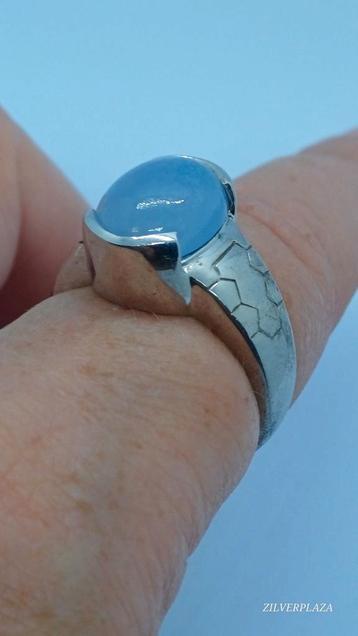 Zilveren Ring met Maansteen - Maat 62 beschikbaar voor biedingen