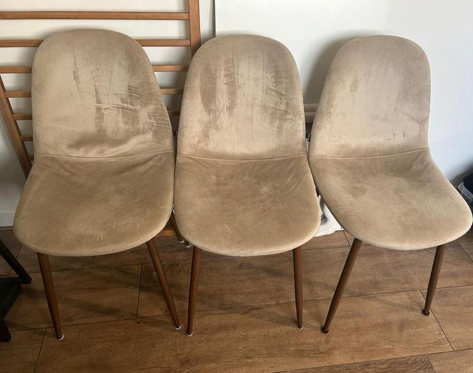 4 velvet (eetkamer)stoelen - in goede staat!, Huis en Inrichting, Stoelen, Zo goed als nieuw, Vier, Ophalen
