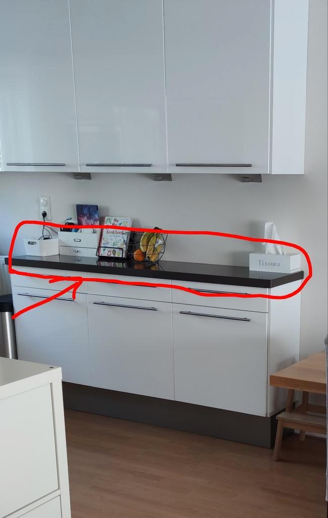 Composieten werkblad gepolijst 185x39cm., Huis en Inrichting, Keuken | Keukenelementen, Gebruikt, Minder dan 100 cm, 150 tot 200 cm