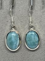 Zilveren Oorbellen met Echte Larimar, Blauw, Nieuw, 5646JA, Info@zilverenedelstenen.nl