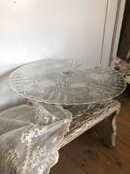 Grote brocante glazen taartplateau, Antiek en Kunst, Ophalen of Verzenden
