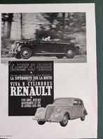 Renault advertentie uit 1938, Gebruikt, Ophalen of Verzenden