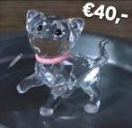 Kristallen Kat Beeldje Swarovski Poesje Roze Halsband, Ophalen of Verzenden, Nieuw, Figuurtje