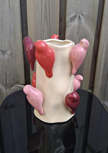 Aardewerk vaas birds - vogels beschikbaar voor biedingen