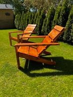 Tuin relaxstoelen hout –Adirondack stijl gebeitst -vurenhout, Ophalen of Verzenden, Zo goed als nieuw, Wicker