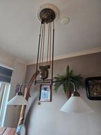 Eettafel lamp messing, Ophalen, Glas