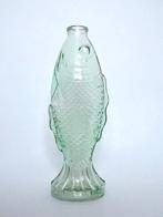 Grote vintage vis vissen design fles vaas glas groen retro, Ophalen, Minder dan 50 cm, Groen, Glas
