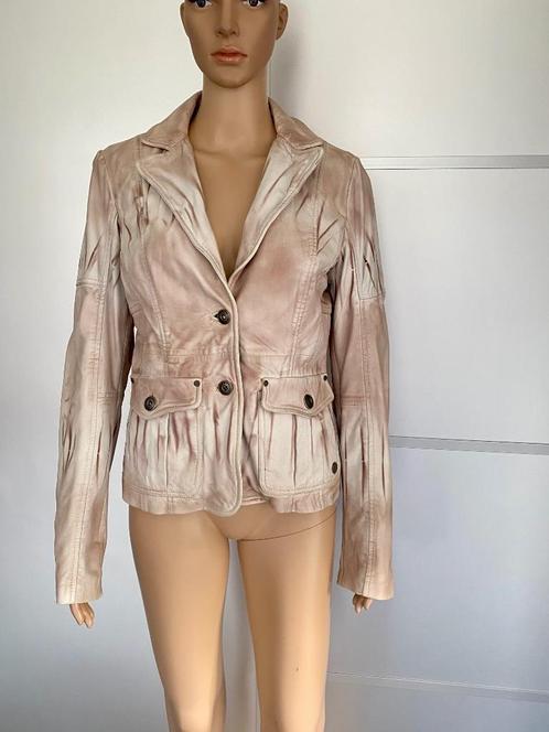 H1005 Luxe echt-leren jasje maat S=36 blazer colbert leer, Kleding | Dames, Jasjes, Kostuums en Pakken, Zo goed als nieuw, Jasje