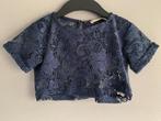 Supertrash Donker Blauwe Kanten Crop Topje mt 116, Kinderen en Baby's, Kinderkleding | Maat 116, Overige typen, Meisje, Ophalen of Verzenden