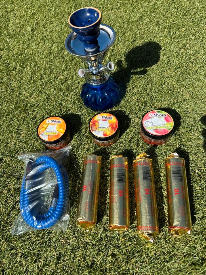 Waterpijp set met nieuwe slang + smaken, Verzamelen, Rookartikelen, Aanstekers en Luciferdoosjes, Zo goed als nieuw, (Water)pijp