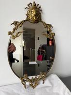 Antieke bronzen spiegel Art Nouveau, Antiek en Kunst, Ophalen of Verzenden, Ovaal, Minder dan 50 cm, Minder dan 100 cm