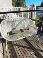 Witte wired tweepersoons tuinbank, Tuin en Terras, Ophalen, Gebruikt, Kunststof