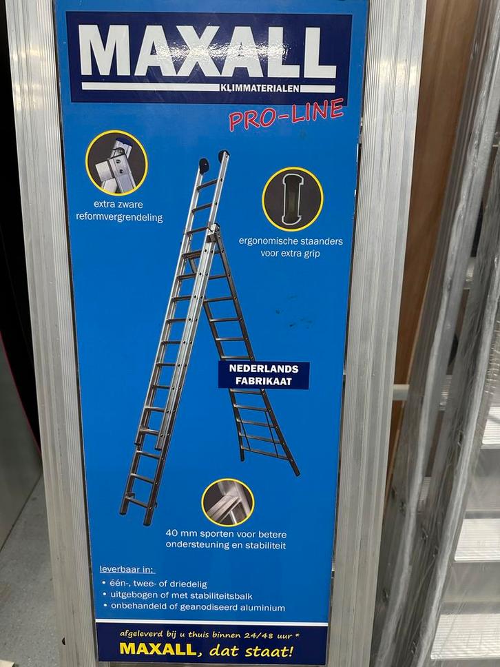 Maxall Reformladder 3x12R - nieuw!, Doe-het-zelf en Verbouw, Ladders en Trappen, Nieuw, Ladder, 4 meter of meer, Opvouwbaar of Inschuifbaar