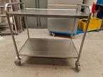 Serveerwagen rvs 93 x 55, 80 hoog met twee plateaus, Doe-het-zelf en Verbouw, 100 liter of meer, Ophalen, Gebruikt, Transportkar