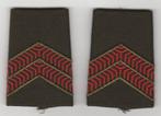 Set rangen epauletten Soldaat 1e kl (A5), taps toelopend, Verzamelen, Ophalen of Verzenden, Landmacht, Nederland, Embleem of Badge