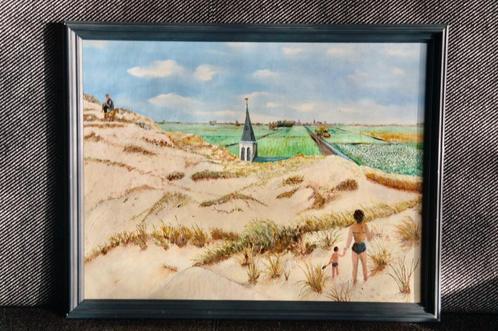 schilderij, strand, zee, duinen, Callantsoog, zomer, kust, Huis en Inrichting, Woonaccessoires | Schilderijen, Tekeningen en Foto's