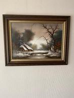 winterlandschap schilderij, Antiek en Kunst, Kunst | Schilderijen | Klassiek, Ophalen of Verzenden
