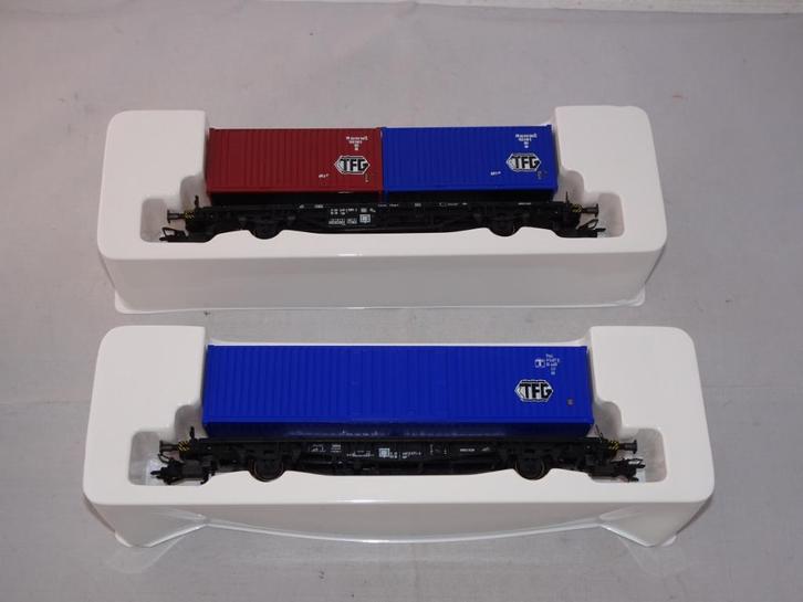 2 x Marklin 4768/4769 TFG containerwagons DB NIEUW (#851), Hobby en Vrije tijd, Modeltreinen | H0, Nieuw, Wagon, Wisselstroom