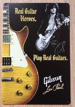 GIBSON | Les Paul Gitaar Metalen Rock Reclamebord Poster, Huis en Inrichting, Verzenden, Nieuw