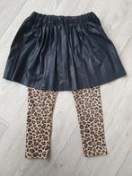Wibra setje: rokje leerlook + legging maat 86/92, Meisje, Jurkje of Rokje, Ophalen of Verzenden, Zo goed als nieuw