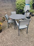 Royal Patio Tuinset met 4 Stoelen, Tuin en Terras, Tuinsets en Loungesets, 4 zitplaatsen, Kunststof, Gebruikt, Ophalen of Verzenden