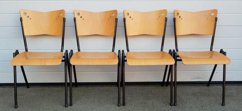 8 x Vepa Vintage stoelen houten schoolstoelen cafestoelen, Huis en Inrichting, Stoelen, Zo goed als nieuw, Vijf, Zes of meer stoelen