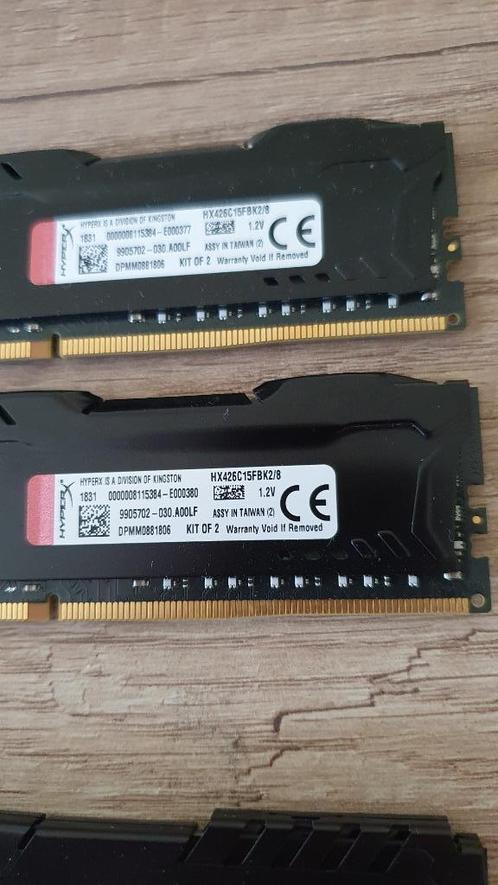 2x 4GB (8GB) DDR4 2400MHz HyperX Fury, Computers en Software, RAM geheugen, Zo goed als nieuw, Desktop, 8 GB, DDR4, Ophalen of Verzenden