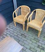 Twee rieten stoelen, Huis en Inrichting, Stoelen, Ophalen, Gebruikt, Twee, Bruin