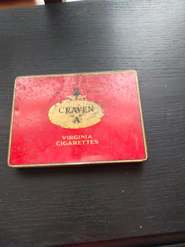 Vintage Craven Virginia  sigaretten blik blikje, Ophalen, Gebruikt, Overige