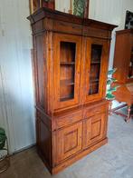 Klassieke vitrinekast, servieskast kersenhout, Ophalen of Verzenden, Zo goed als nieuw, 25 tot 50 cm, Kersenhout