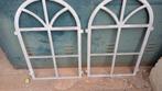 2 UNIEKE GIETIJZEREN STALRAMEN TYPE KERKRAAM GEPOEDERCOAT, Ophalen