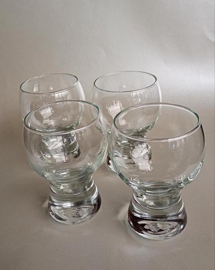 Vintage , jaren '70, set van 4 glazen van Gulf, Verzamelen, Glas en Borrelglaasjes, Gebruikt, Overige typen, Ophalen of Verzenden