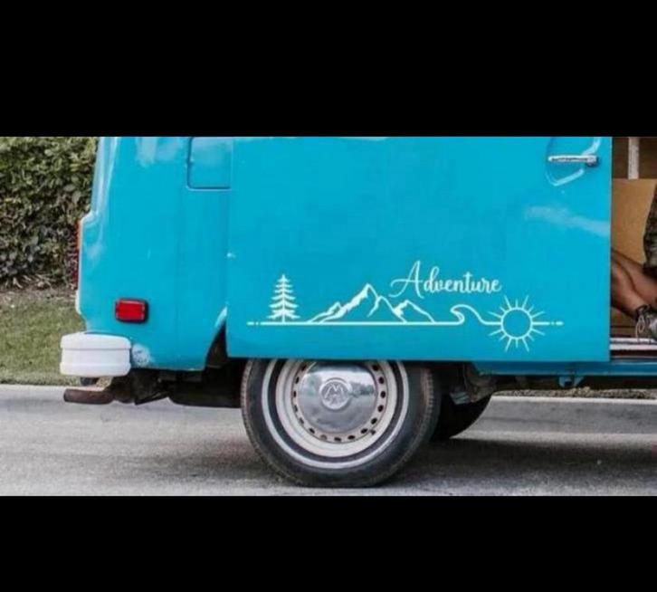 Berg En Zon Auto Stickers Avontuur #Caravan Grootte:30*9cm, Caravans en Kamperen, Caravan accessoires, Nieuw, Verzenden