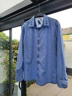 Oktoberfeest OS Trachten Blouse Blauw/Wit Ruit - Maat L, Maat 52/54 (L), Ophalen of Verzenden, Kleding, OS Trachten