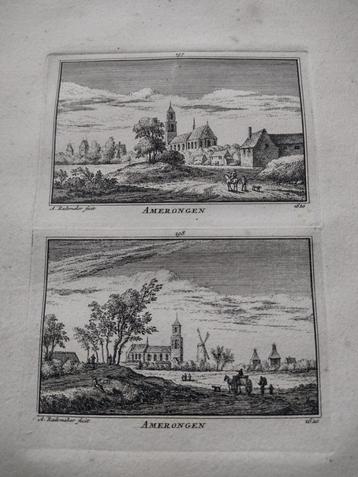 197/198 Amerongen Kopergravure 18e Eeuw dl 3 beschikbaar voor biedingen