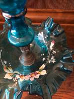 Blauwe Pied de Milieu op Tinnen Voet, Antiek en Kunst, Ophalen