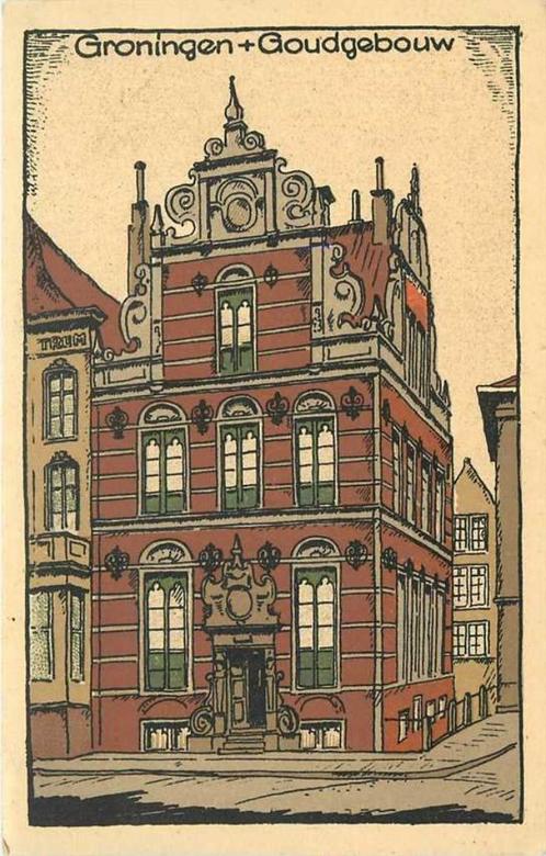 (300-044-037) Groningen Goudgebouw, Verzamelen, Ansichtkaarten | Nederland, Groningen, Verzenden