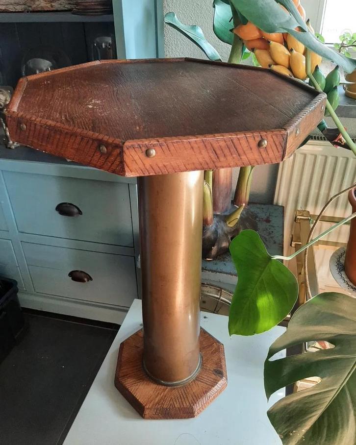 trenchart WWO2 shell / grote huls in sokkel verwerkt, Antiek en Kunst, Antiek | Woonaccessoires, Ophalen