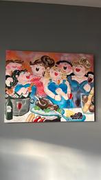 Schilderij Dikke Dames 90x70cm, Ophalen of Verzenden