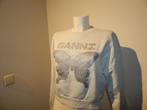 Ganni sweater lichte tint zilver glitter vlinder en merk M, Kleding | Dames, Truien en Vesten, Maat 38/40 (M), Overige kleuren