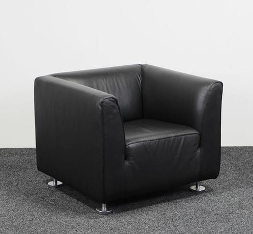 Gelderland 4800 Fauteuil - Zwart Leer, Huis en Inrichting, Fauteuils, Gebruikt, Leer, 75 tot 100 cm, Ophalen
