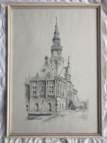 Tekening van Stadhuis van Bolsward beschikbaar voor biedingen