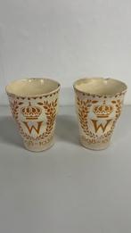 Set bekers Whilhelmina koningshuis, Verzamelen, Koninklijk Huis en Royalty, Ophalen of Verzenden, Gebruikt, Nederland, Servies