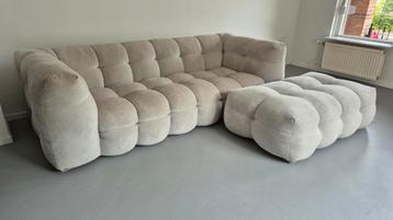 Kare Design Bank Salamanca 3 zits creme + hocker beschikbaar voor biedingen