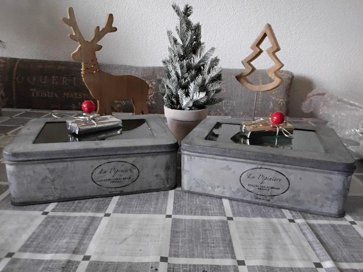 2 Riviera Mason opberg blikken met glazen venster, Huis en Inrichting, Keuken | Potten en Pannen, Pot, Bus of Blik, Overige materialen